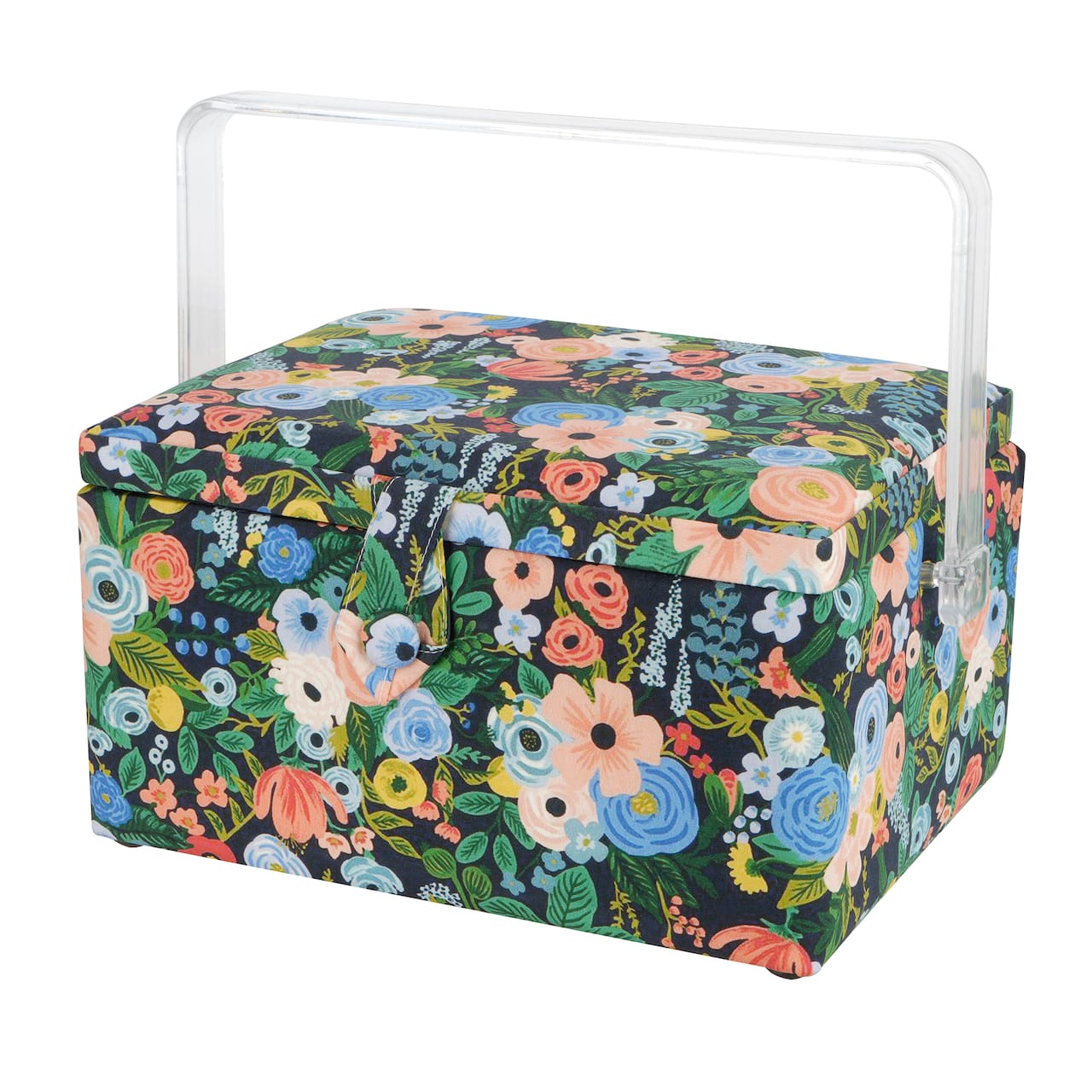 11.5" Blue Floral Sewing Basket by Loops & Threads®